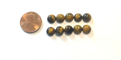 LOT OF 10 PIECES GENUINE NATURAL 8 MM CAB BROWN TIGEREYE BELOW WHOLESALE!!!
