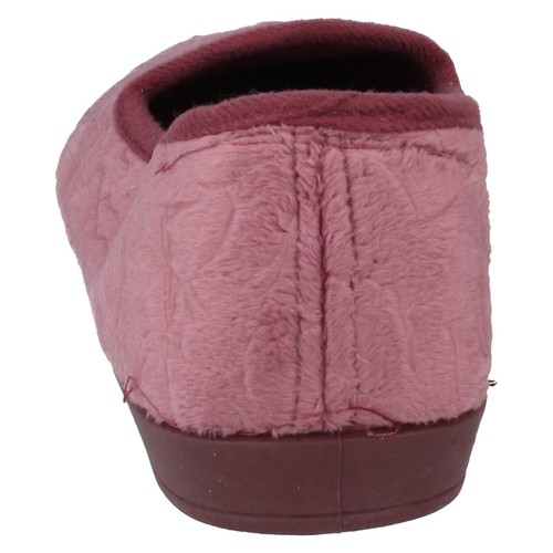 SALE Ladies Pink Blue Slip On Indoor Lounge House Textile Slippers X2026 - Afbeelding 5 van 19