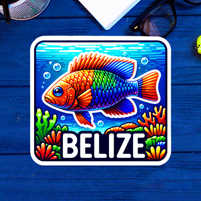 Belize Scuba Decal Sticker 3'' Indoor Outdoor Sloth Toucan Tropical Travel Diving