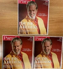 Parade Magazine JEFF BRIDGES Lot of 3 THE BIG LEBOWSKI New THE DUDE ABIDES 2022