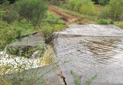 Photo 12x8 A burn on top of a bridge! Gatehouse Station Due to heavy rain, c2010