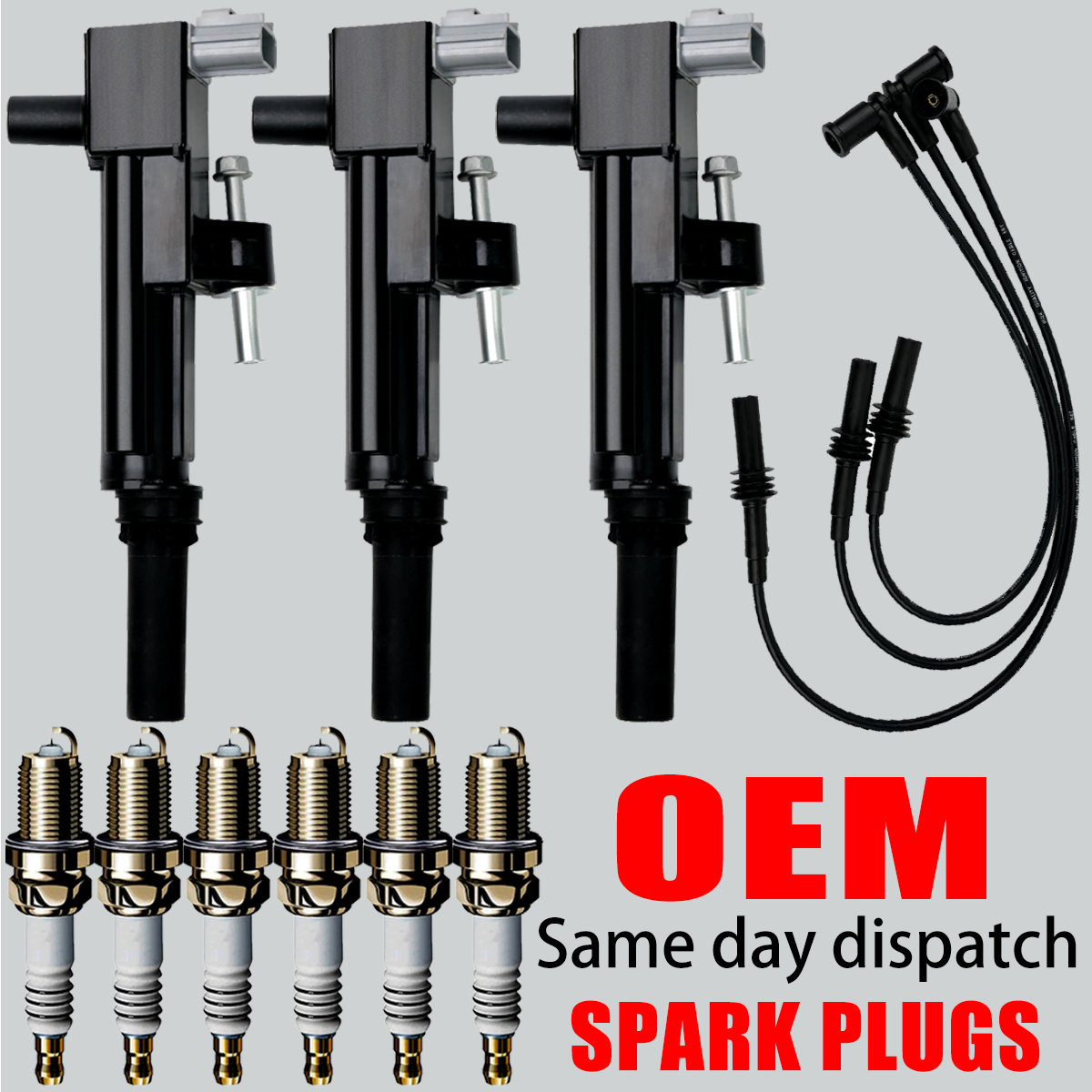 3X OEM Ignition Coils & Iridium Spark Plugs Kit for Dodge Jeep Ram 3.7L V6 UF640