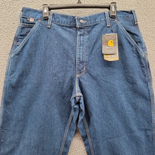 Jean Carhartt homme bleu denim résistant aux flammes 2112 chat 2 FRB13 38 x 30 - Photo 3/19