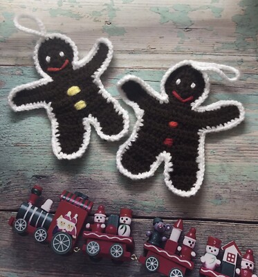 Gehäkelte Weihnachten Lebkuchen lustig Urlaub Geschenk Applikation Dekor Anhänger Geschenk süß