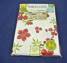 TABLECLOTH, INDOOR / OUTDOOR, 52" X 70", NEW, CHERRY BLOSSOM