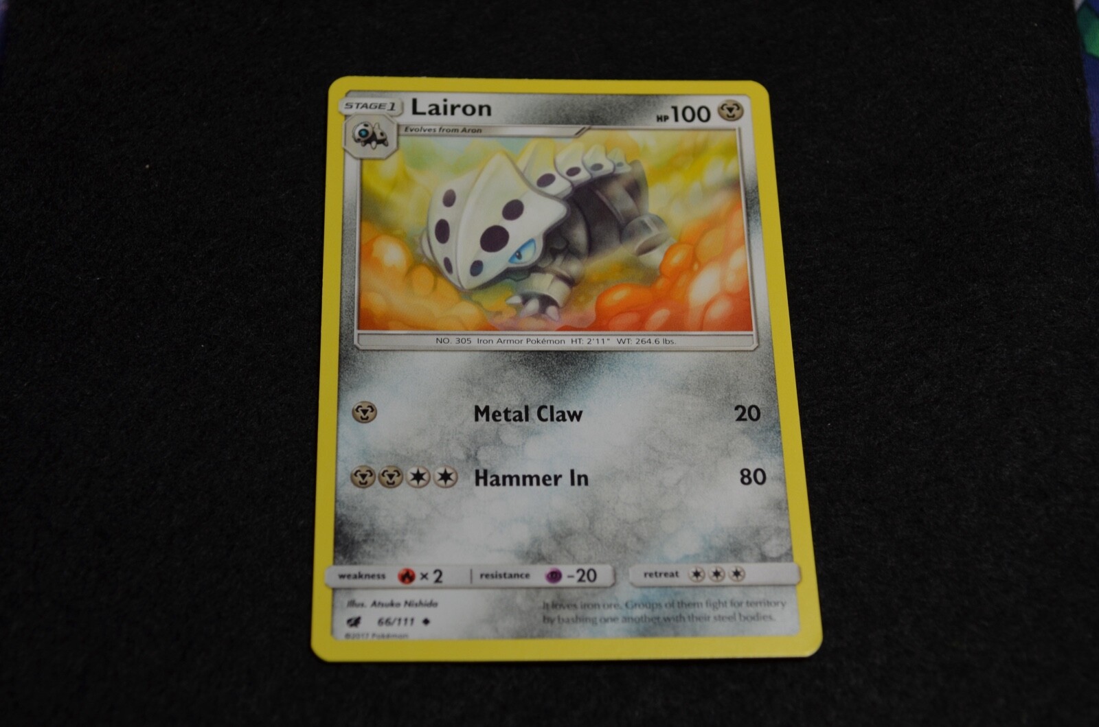 Pokemon LAIRON Sun & Moon Crimson Invasion 66/111 NM/Mint PACK FRESH