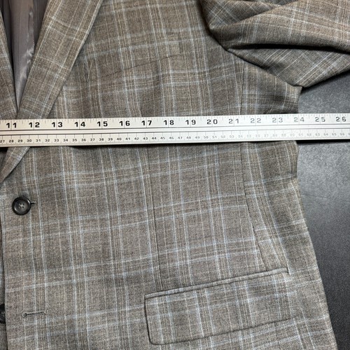 Pronto Uomo Men's 50R Blazer Check Brown Sport Coat Jacket Wool Blend - Picture 6 of 13
