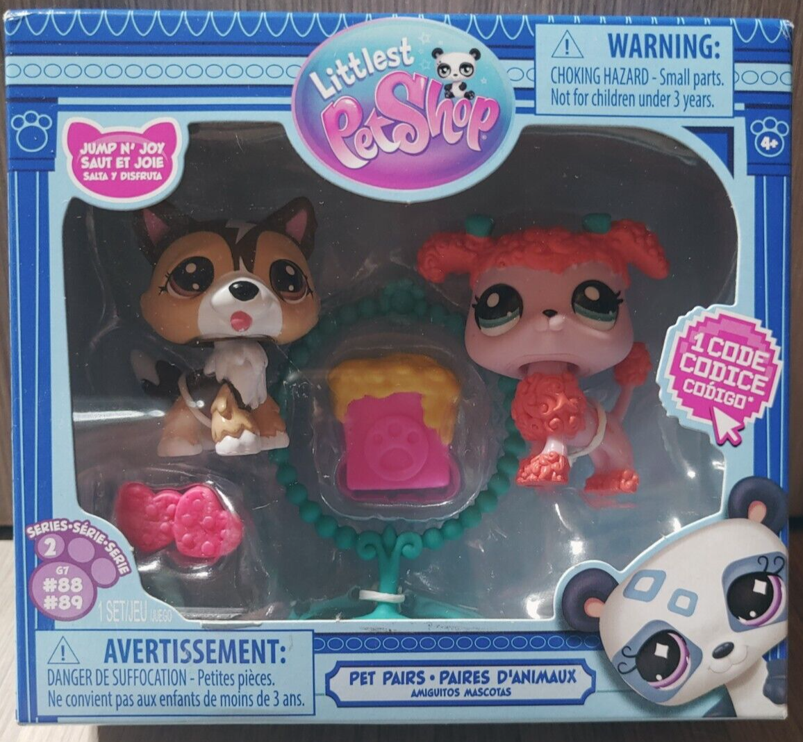 Littlest Pet Shop G7 Pet Pairs - Jump N' Joy - #88 Sheltie & 89