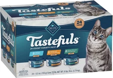 Blue Buffalo Tastefuls Natural Pate Wet Cat Food Variety Pack, Chicken, Turkey &