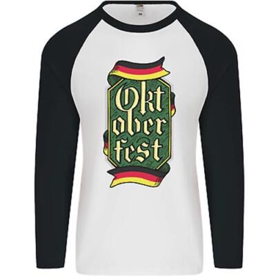 Germany Octoberfest German Beer Alcohol Herren L/S Baseball Maglietta