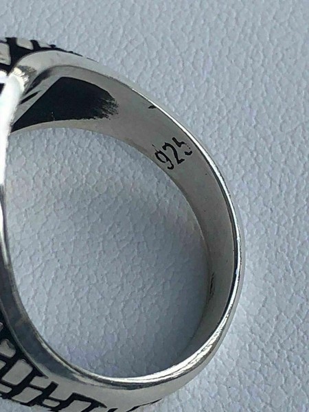 Alternate view of 10k Gold Plated 925 Sterling Silver Tiger's Eye Mens Large Ring Size 7-13 Pinky