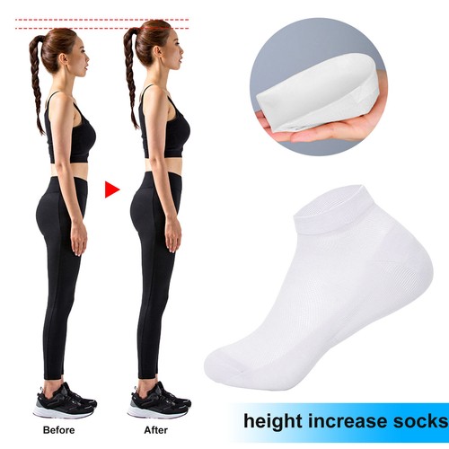 Height Increase Socks 2PCS Invisible Height Increasers Breathable Height Insoles