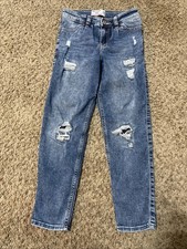 EUC Abercrombie Kids High Rise Mini Mom Jeans Girls Size 9/10 Straight Leg