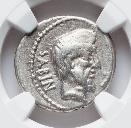 L Titurius LF Sabinus King Tatius & Soldiers Abduct Sabines NGC Ancient Coin 939