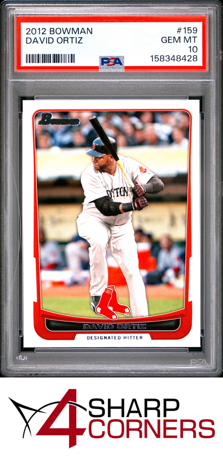 2012 BOWMAN #159 DAVID ORTIZ RED SOX HOF PSA 10