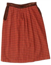 VALENTINO Womens Miss V A-Line Skirt W30 Medium Red Houndstooth Wool CS06