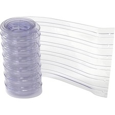 12" x 9' Scratch Resistant Ribbed Clear Strip for Strip Curtains Lot of 5