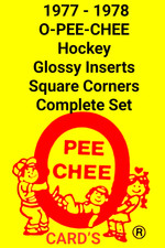 1977-78 O-Pee-Chee Hockey Glossy Inserts SQUARE CORNERS  COMPLETE SET OF 22