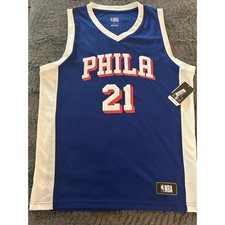 Joel Embiid 21 Philadelphia 76ers NBA Large Blue Jersey NWT 