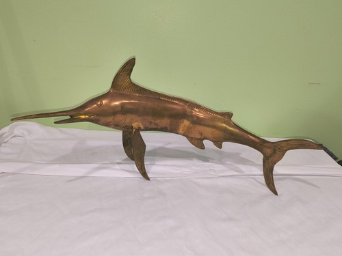 Vintage Brass Marlin International Imports Swordfish 18" Long *Free standing