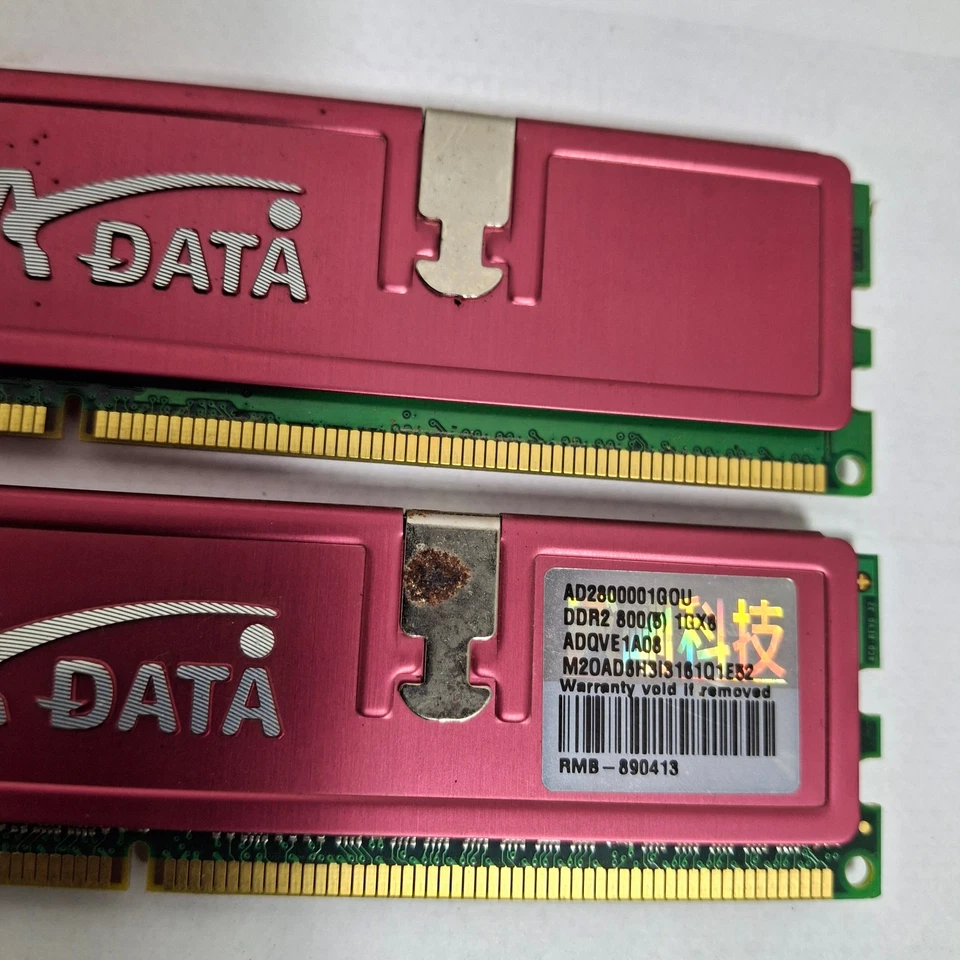 (LOT OF 2) ADATA Memory 1GB M20AD6H313161Q1E52 DDR2 800(5) 1GX8 Desktop RAM - Image 4 of 4