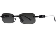 Gucci GG1808S 001 Sunglasses Black/Grey Lens Rimless Rectangle Shape 52mm
