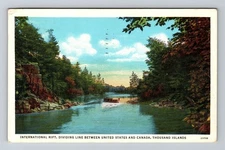 Thousand Islands NY-New York International Rift Scenic Boat Vintage Postcard
