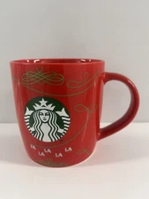 Starbucks  Red 2020 Christmas Coffee Cup Mug  FA LA LA LA LA 12 Oz.