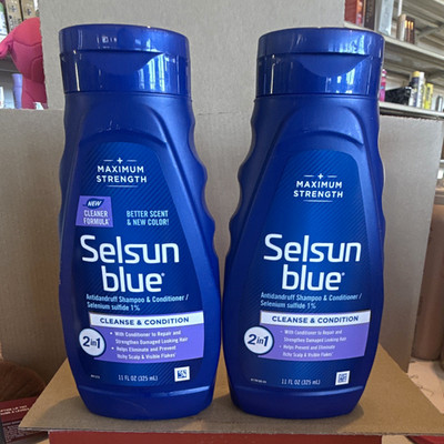 Bundle Of 2 Selsun Blue Maximum Strength 2-in-1 Anti-Dandruff Shampoo 11 fl oz