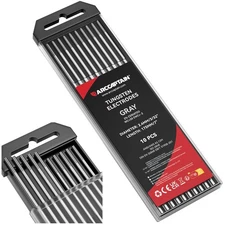ARCCAPTAIN TIG Welding Tungsten Electrode 10-Pack 3/32"x 7"(Grey - 2% Ceriate...