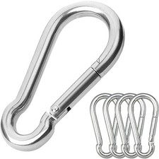 Large Heavy Duty 3.15 Inch Carabiner Clip 5PCS Stainless Steel Spring Snap Hook