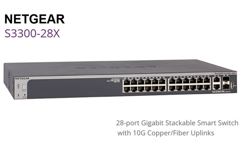 Netgear Prosafe S3300-28X  24Port Gigabit Switch +2X10Gb RJ45 +2X 10Gb SFP Ports