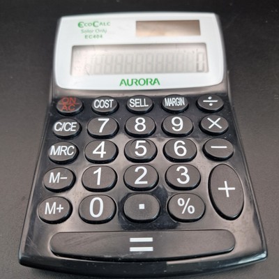 Aurora Electronics EC404 Basic Desk Großtasten Taschenrechner Schreibtisch solarbetrieben