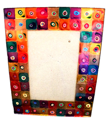 Bella Casa Jewel Toned Art Glass Picture Frame 7 x 9 for 3.75 x 5.75 Photo 