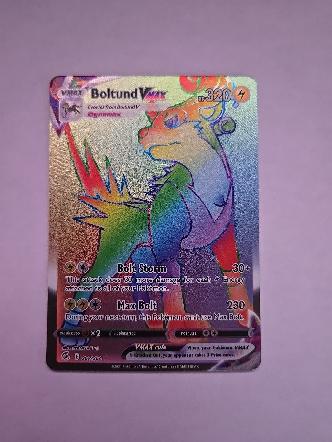 Boltund VMAX (Secret) 267/264 Swsh08: Fusion Strike Holo