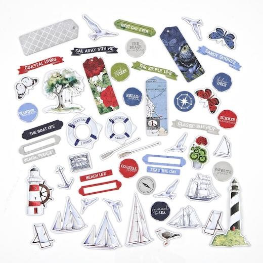 49 and Market Summer Porch Chipboard Set 59pcs