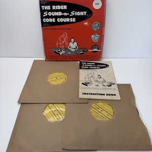 The Rider Sound-n-Sight Radio Code Novice Course 3 Record Set 1959 VINYL is NM!