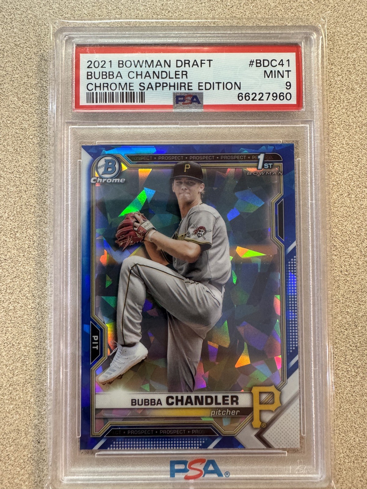 2021 Bowman Chrome Draft Sapphire Edition Bubba Chandler #BDC-41 (RC) PSA 9