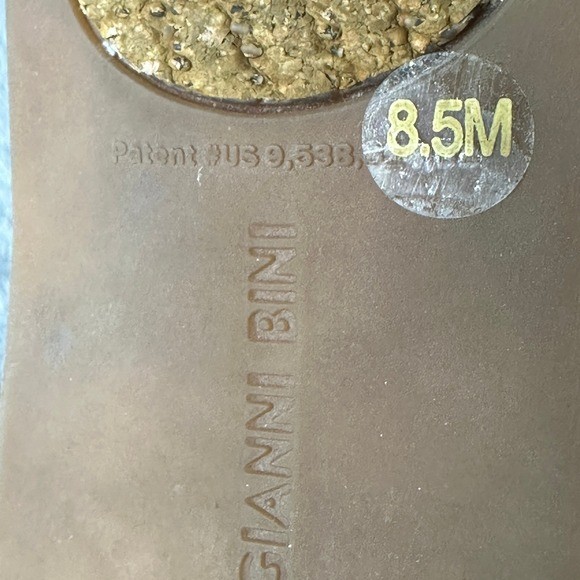 Gianni Bini Womens Flats 8.5M Black Gold Rhinestone Animal Print Pointed Toe