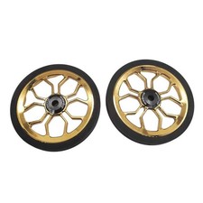 Large Easy Wheels for Brompton Folding Bike,easywheel diameter 80 mm (gold)