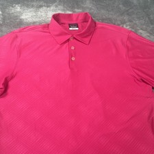 Nike Golf Dri-FIT Polo Shirt Men Medium Pink All Over Print Pattern Short Sleeve