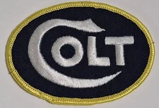 Colt Firearms Factory Embroidered Iron On Patch 2.5"x3.5" Blue White Yellow