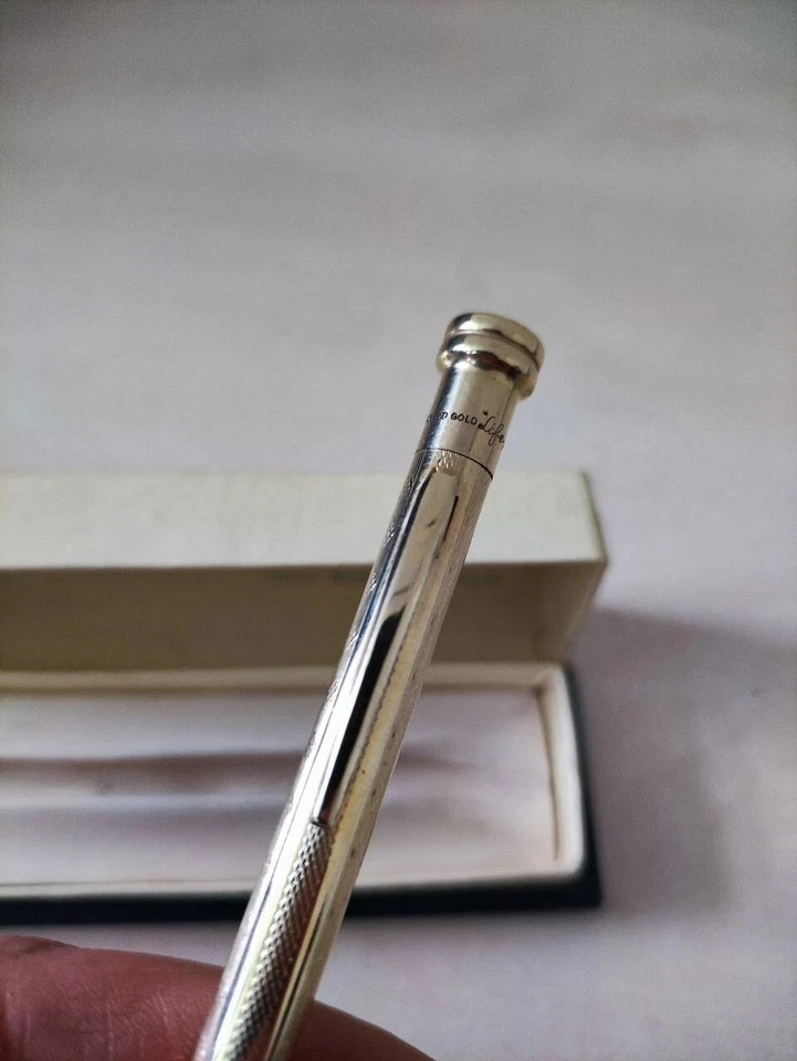 Lápiz propulsor vintage LIFE-LONG 3711 — oro laminado de 12 quilates, hecho en Inglaterra Foto 4 de 4