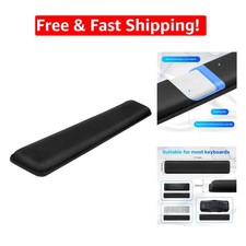 Cooling Gel Memory Foam Keyboard Wrist Rest - Stitched Edges, Black, Medium Size