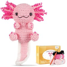 MOREJMTT Crochet Kit for Beginners, Learn to Crochet, 1, Happy Axolotl