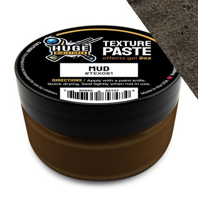 Huge Miniatures Texture Paste, Mud Model Basing Paint   2oz Resealable Jar