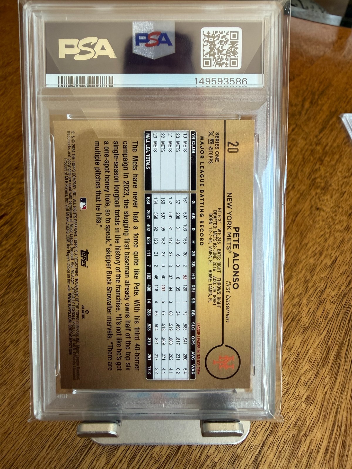 2024 Topps Pete Alonso Golden Mirror SSP PSA  8 view 2