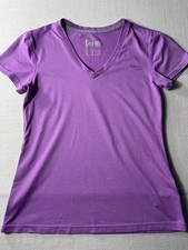 Nike Women  s Dri-Fit V Neck Active Tee Purple Small Athletic Training Gym