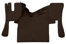 Paar Teppiche + Motorhaube-Abdeckungen Ökoleder Brown Volvo Fh 2002 > 2012
