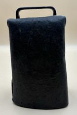 Black Cow Bell Metal Forged Primitive Rustic Folk Art Hammered Farm Vintage 6.3